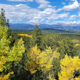 View from our Panorama Point- trees stretch across the landscape and a clear view of the mountains.